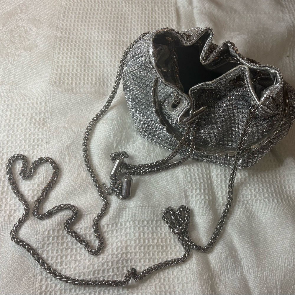 Bling Rhinestone Decor Bucket Bag